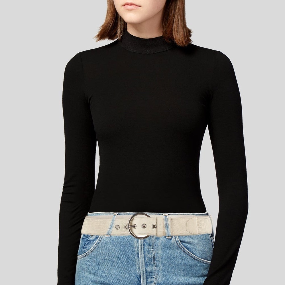 Prada Off-White Leather Belt with Silver Ring Buckle - Picture 11 of 11